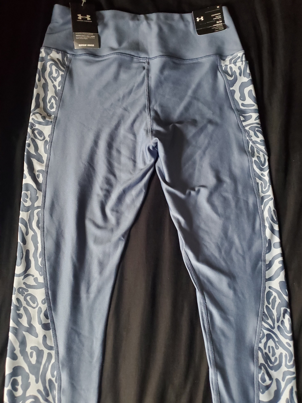 Under Armour Slate Blue Leggings with Light Blue Side Print